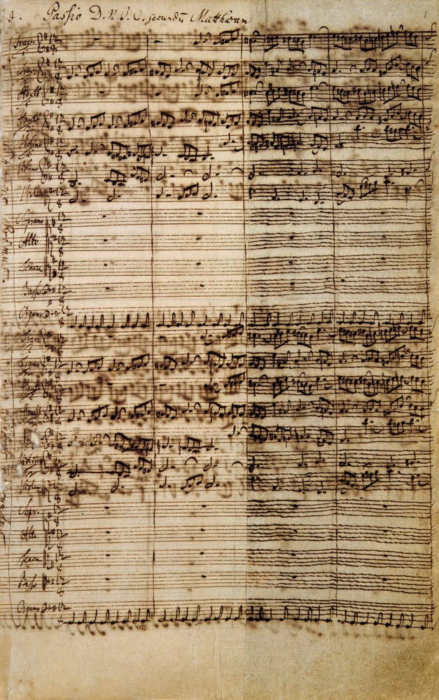 Passio Domini nostri J.C. secundum Evangelistam MATTHAEUM BWV 244, 1730s (pen on paper) de Johann Sebastian Bach