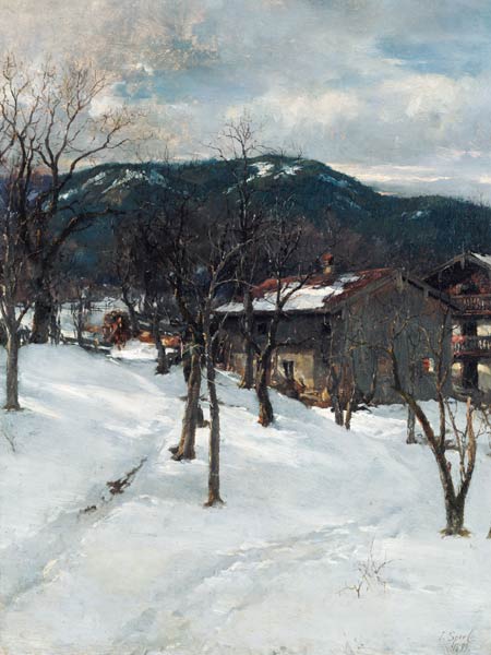 Winter landscape at Kuttering de Johann Sperl
