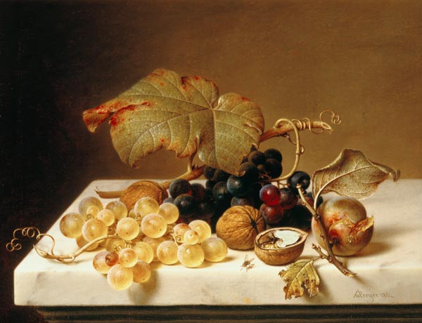 Quiet life with walnuts de Johann Wilhelm Preyer