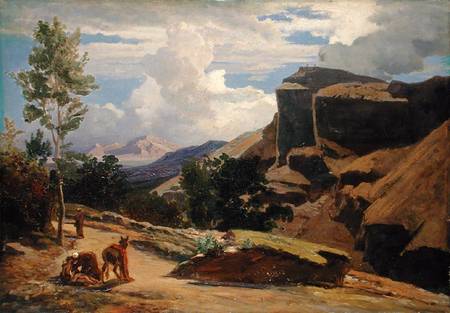 Italian Landscape (Study) de Johann Wilhelm Schirmer