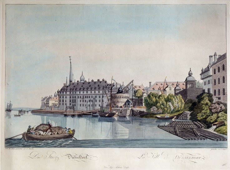 View of Düsseldorf before the French Bombardment on October 6, 1794 de Johann Ziegler
