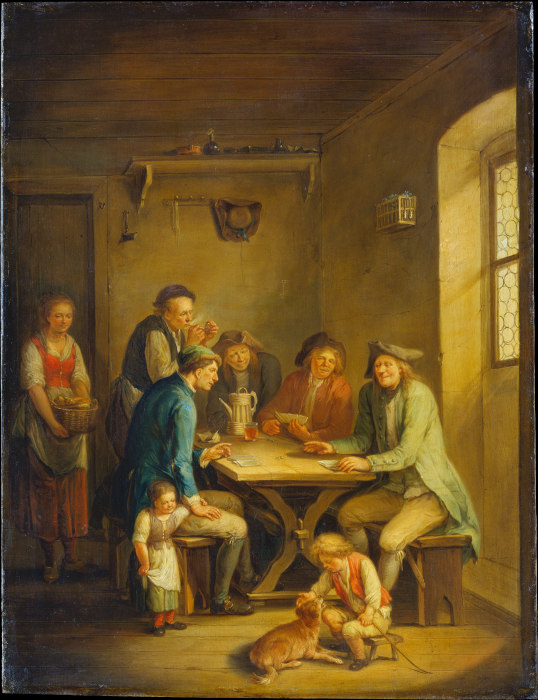 Peasants Playing Cards de Johann Andreas Herrlein