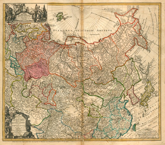 Map of Russia (From: Imperii Russici et Tartariae universae tam majoris et Asiaticae quam minoris et de Johann Baptist Homann