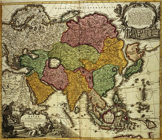 Map of Asia, Nuremberg, c.1730 de Johann Baptist Homann