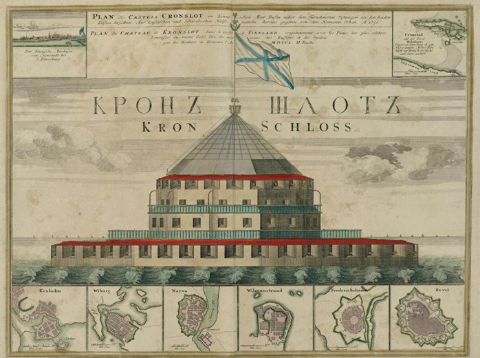 Plan of the Kronstadt Fortress de Johann Baptist Homann