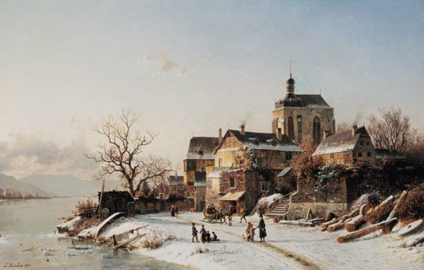 Winter landscape at Oberwesel de Johannes B. Duntze