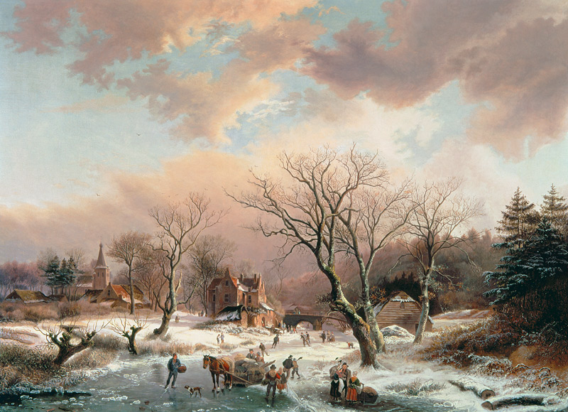 Winter Scene de Johannes Petrus van Velzen