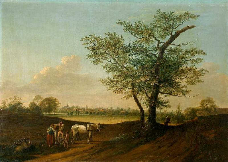Landschaft mit einem einsam stehenden Baum   - nicht online - kleine Datei ! de Johann Friedrich Morgenstern