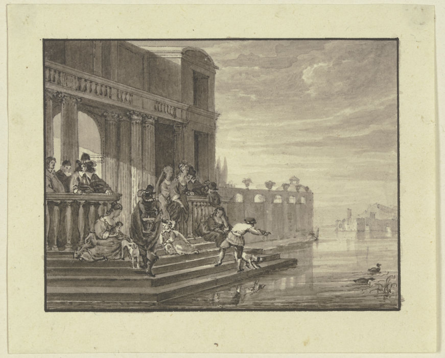 Szene an einem italienischen Palast de Johann Friedrich Morgenstern