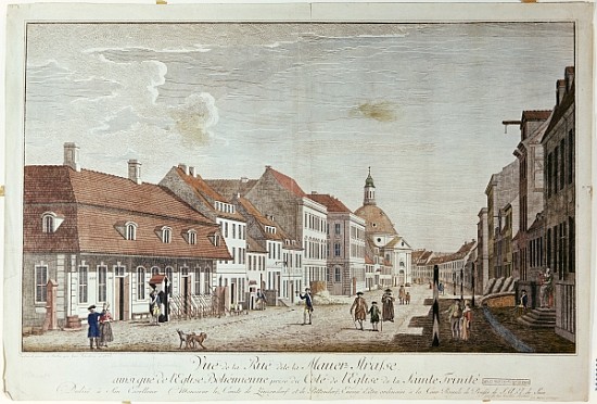 View of Mauer Strasse, Berlin de Johann Georg Rosenberg
