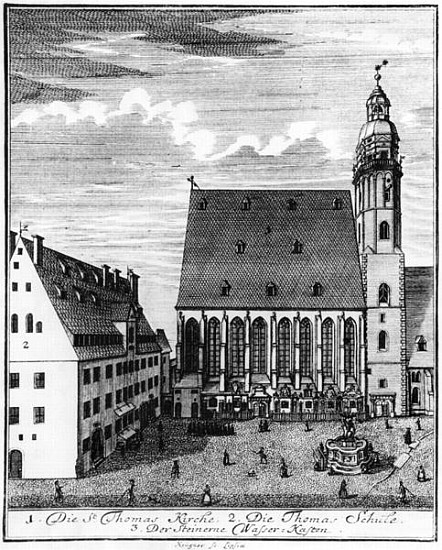 St. Thomas Church and School in Leipzig de Johann Gottfried Krugner