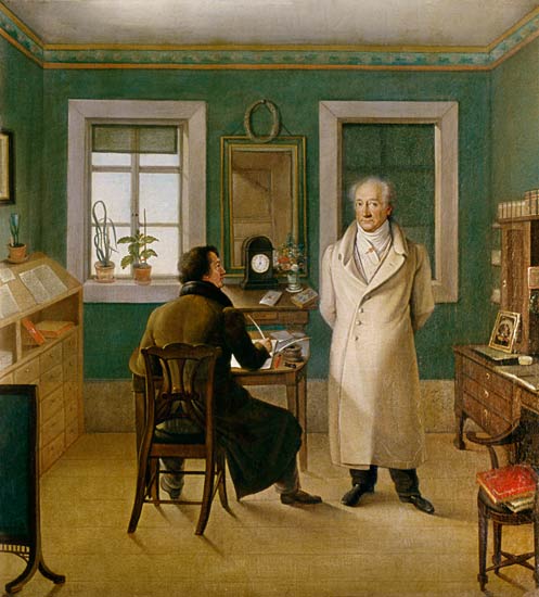Goethe in seinem Arbeitszimmer - dem Schreiber John diktierend de Johann Joseph Schmeller