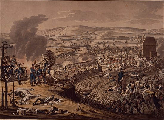 The Battle of Jena, with the villages of Klein-Romstedt, Hermstedt and Stobra in the background de Johann Lorenz Rugendas