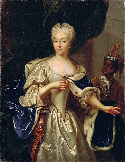Portrait of Princess Charlotte of Brunswick-Luneburg, 1728 (see 347496 for pair) de Johann Paul Luedden (Ludden)