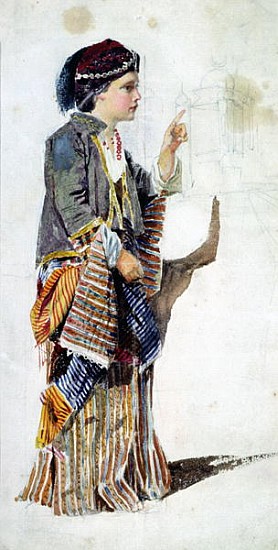 Figure of a girl in Turkish costume, 19th century de John Absolon