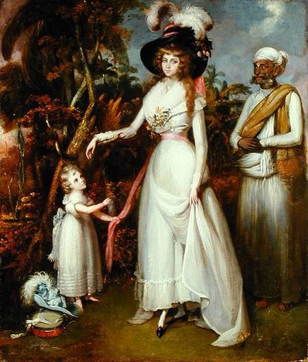 Mrs Graham of Kinross, her Daughter and a Jamadar de John Alefounder