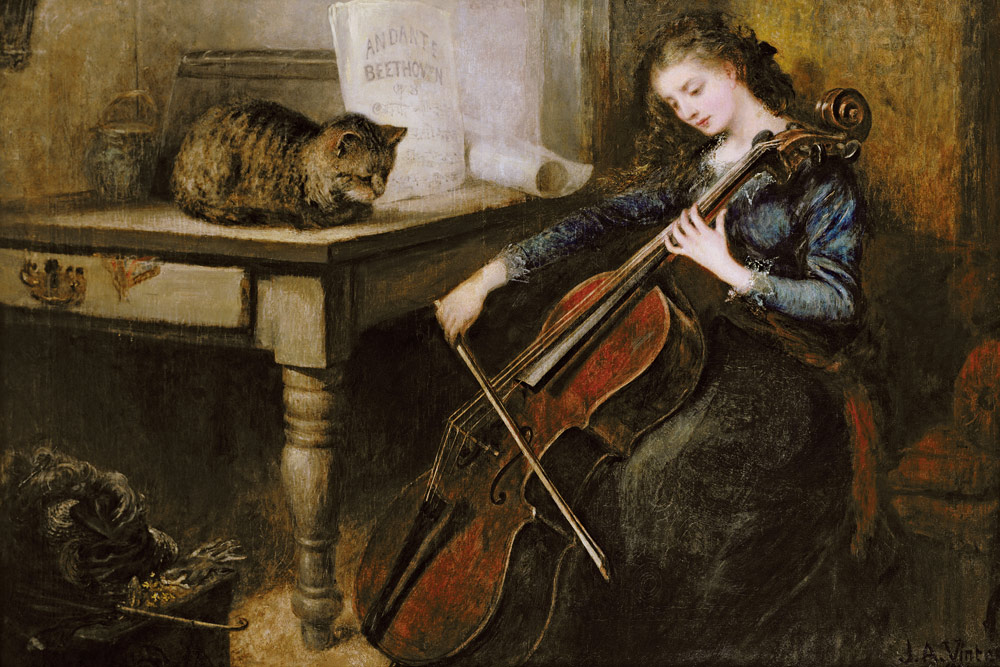 Beethoven's Andante (oil on canvas) de John Alfred Vintner
