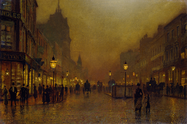 A Street at Night de John Atkinson Grimshaw