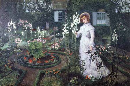 The Rector's Garden, Queen of the Lilies de John Atkinson Grimshaw