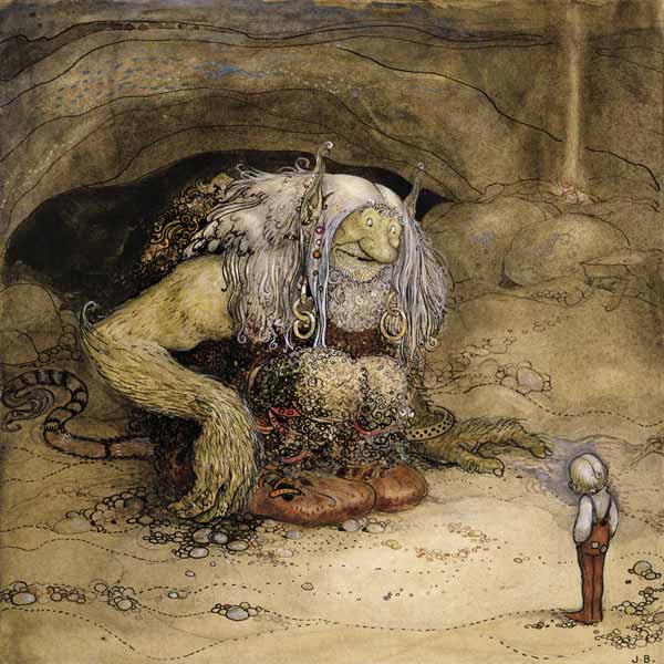 The Troll and the Boy (w/c on paper) de John Bauer