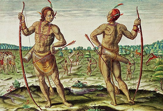 Inhabitants of Virginia, from ''Admiranda Narratio...'', published by Theodore de Bry de John Bry Theodore de (1528-98) after White