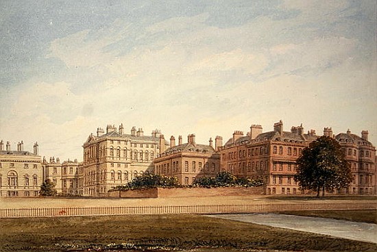 The Treasury and houses in Downing Street from St. James''s Park de John Buckler