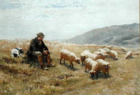 A Shepherd on the South Downs de John Charles Dollman