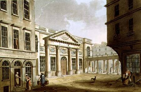 The Pump Room, from 'Bath Illustrated by a Series of Views', engraved by John Hill (1770-1850) pub. de John Claude Nattes