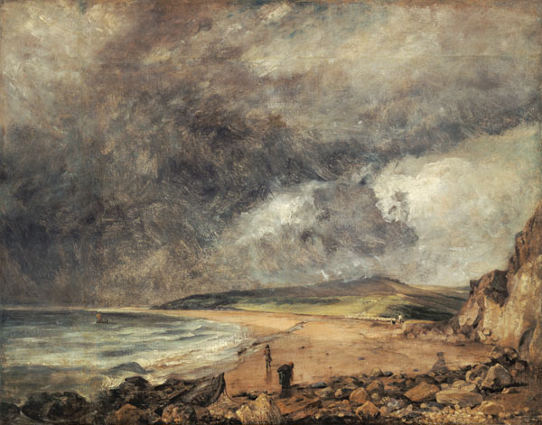 The bay of Weymouth at approaching storm. de John Constable