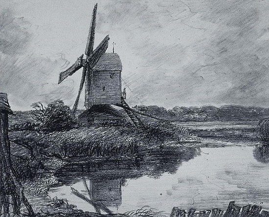 A mill on the banks of the River Stour de John Constable