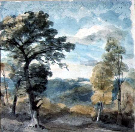 Landscape with Trees and a Distant Mansion de John Constable