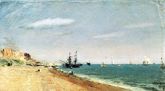 Run aground of Brighton with sailing ships de John Constable