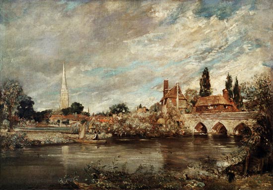 The Bridge of Harnham and Salisbury Cathedral de John Constable