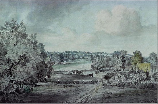 The Valley of the Stour, with Langham church in the distance de John Constable