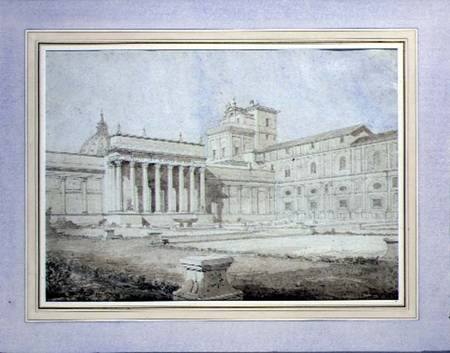 View of the Braccio Nuovo in the Cortile del Belvedere, Vatican Palace, Rome de John Davis