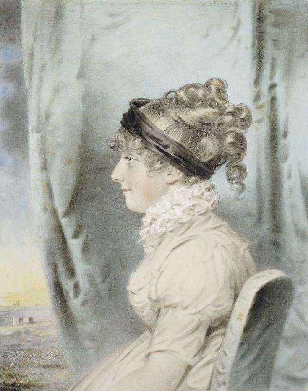 Portrait von Eliza Were Holdsworth, im Profil nach links de John Downman