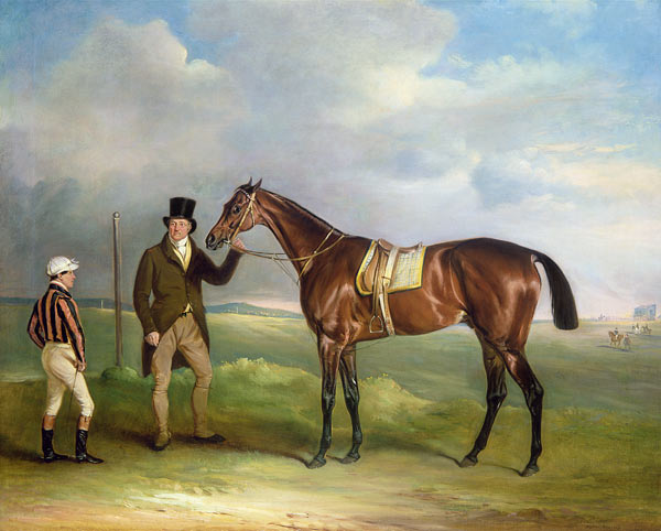 The Marquess of Cleveland's 'Chorister', held by trainer John Day Snr., with jockey John Day Jnr., a de John E. Ferneley d.J.