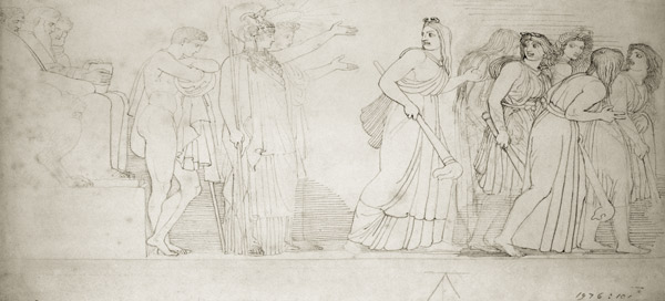 The Furies Departing from Athena, Apollo and Orestes  & de John Flaxman