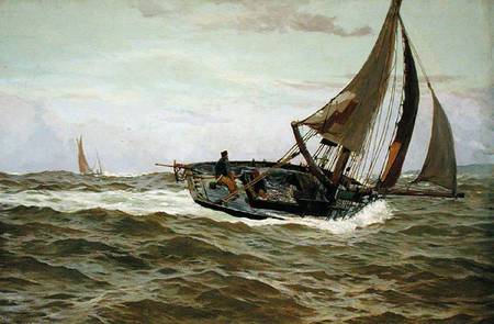 A Fishing Boat in a Stiff Breeze de John Fraser
