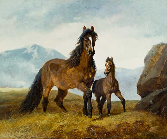 A Welsh Mountain Mare and Foal de John Frederick Herring d.Ä.