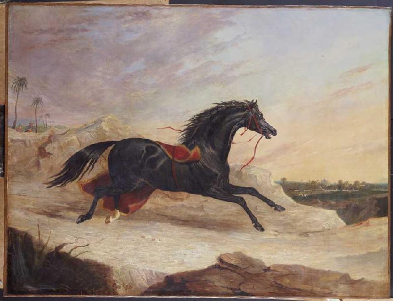 Araber jagen ein ausgerissenes arabisches Pferd de John Frederick Herring d.Ä.