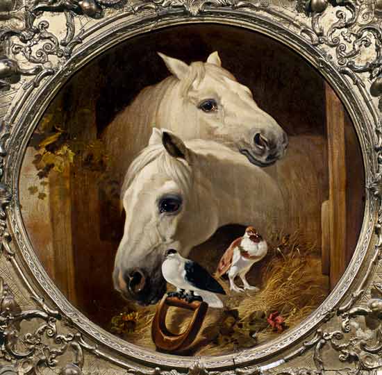 Horses by a Stable Door de John Frederick Herring d.Ä.