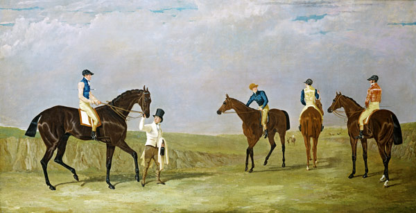 Preparing to start for the Doncaster Gold Cup, 1825, with Mr. Whitaker's "Lottery", Mr. Craven's "Lo de John Frederick Herring d.Ä.