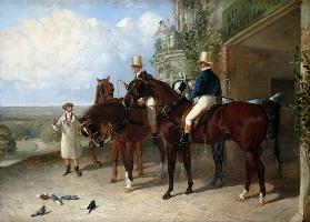Postilions on her horses in expectation of a mail