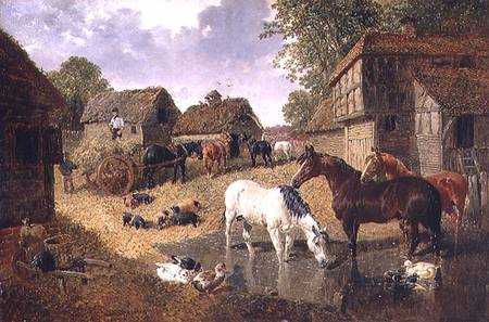 Loading the Hay Wagon de John Frederick Herring d.J.