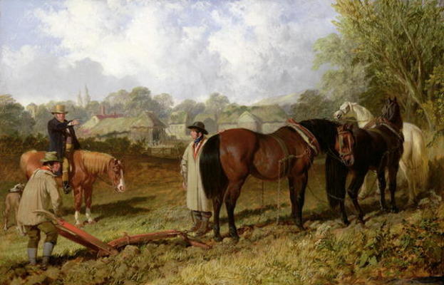 Morning: Preparing to Plough, 1848 (oil on canvas) de John Frederick Herring Snr