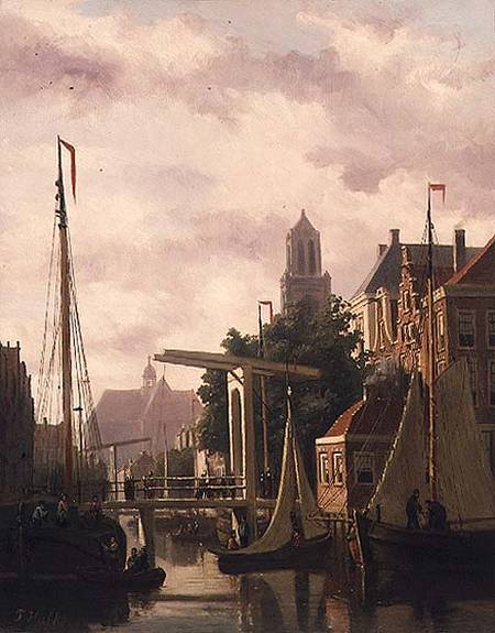 A Canal in Amsterdam de John Frederick Hulk