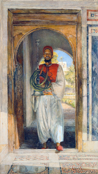 The Pipe Bearer, 1859 (pen, ink, wash and de John Frederick Lewis