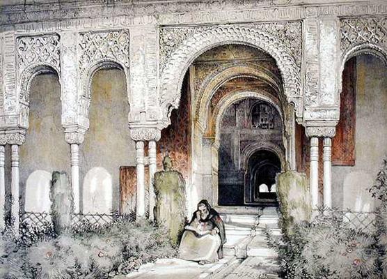 Entrance to the Hall of the Two Sisters (Sala de las dos Hermanas), from 'Sketches and Drawings of t de John Frederick Lewis