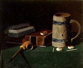 Quiet life with book, pipe and tankard